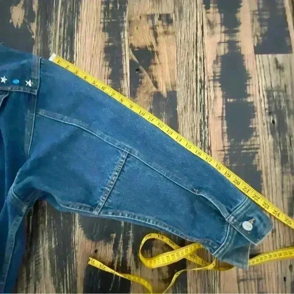 Vintage 80s Oversized Denim Western Cowboy Rodeo Jean Jacket Men’s Small - Picture 12 of 16